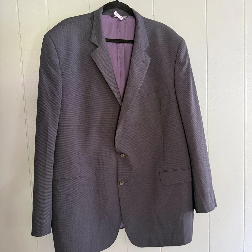 Jack Victor Reflex Stretch Blazer Mens 50L Big Tall Navy Wool Business Blazer